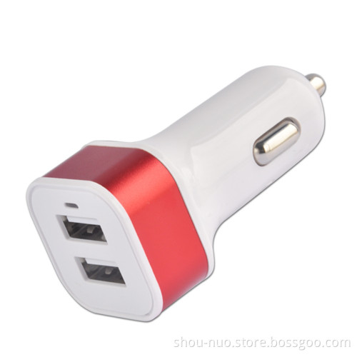 Car charger 3 in 1 with outlet usb port two,for iphone 6 high speed mobile car chargers,for iphone 5 car multi charger